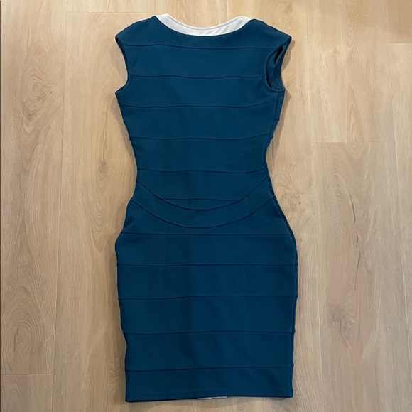 Miusol Teal Dress with White Trim - Picture 3 of 3